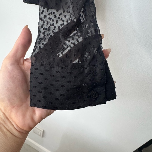 H&M Lace Polka Dot Sheer Top – Size 4, Puffed Sleeves - Picture 7 of 16